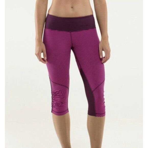 Lululemon Run For Your Life Crop Pant Hyper Stripe - Picture 3 of 12